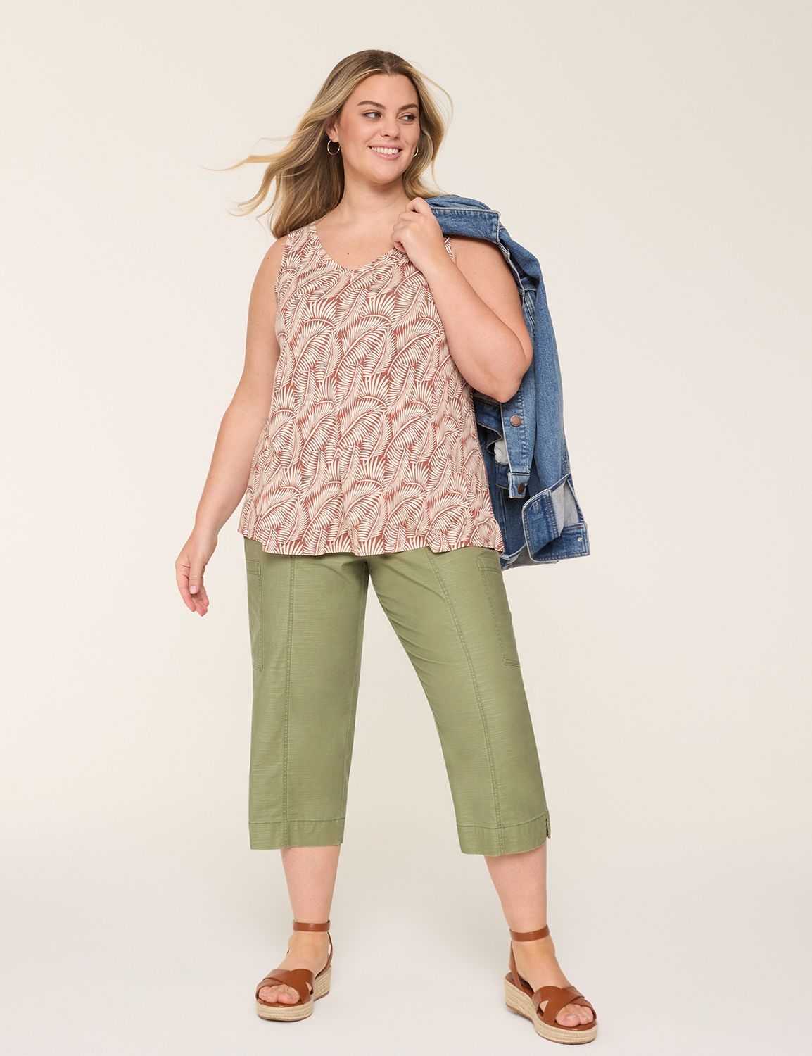 Casual Sleeveless V-Neck Swing Tank Product Image 3