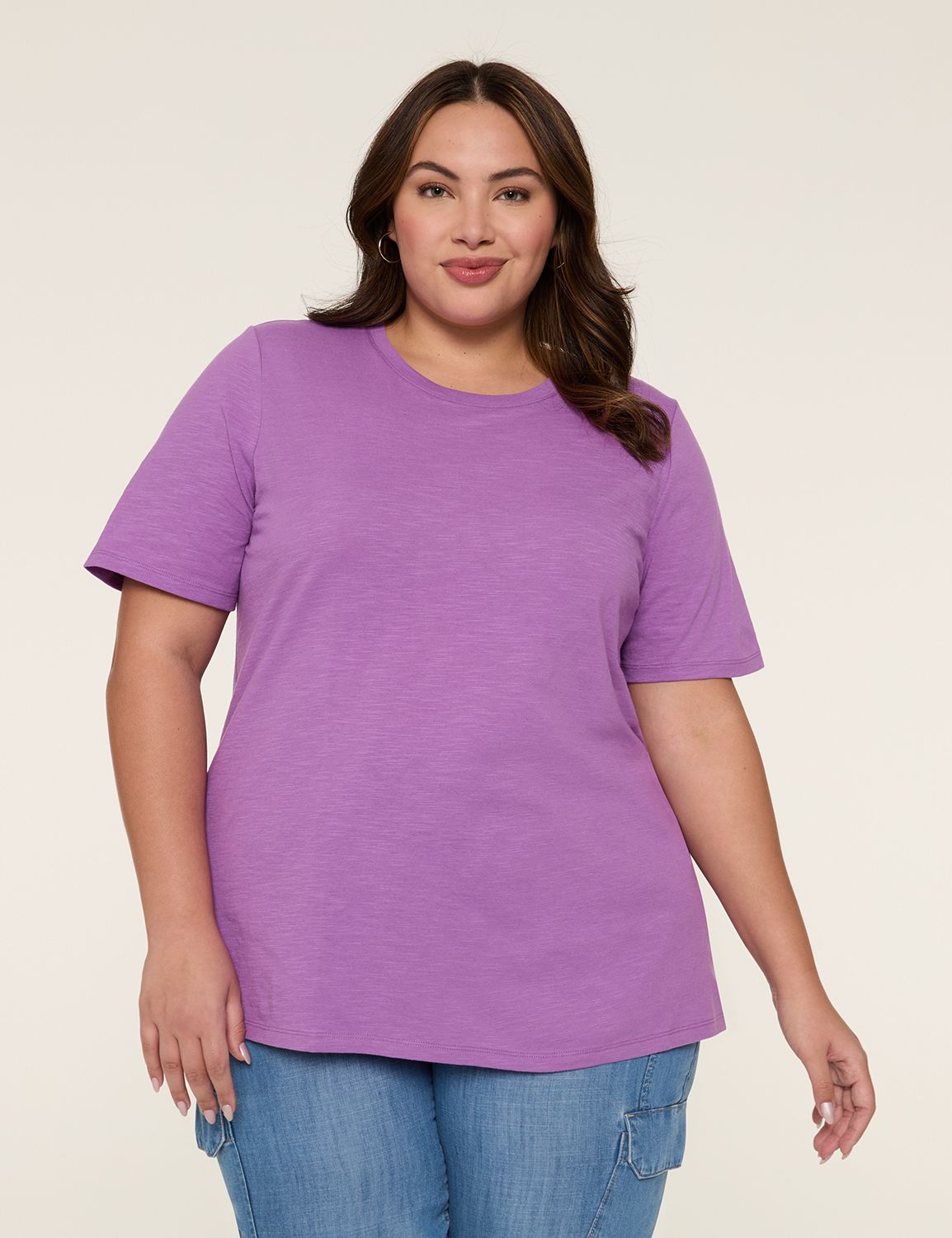 Casual Perfect Sleeve Crew Neck Tee Product Image 1