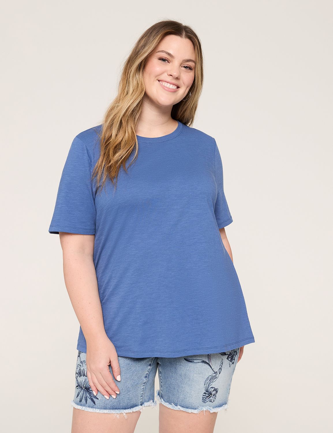 Casual Perfect Sleeve Crew Neck Tee Product Image 1