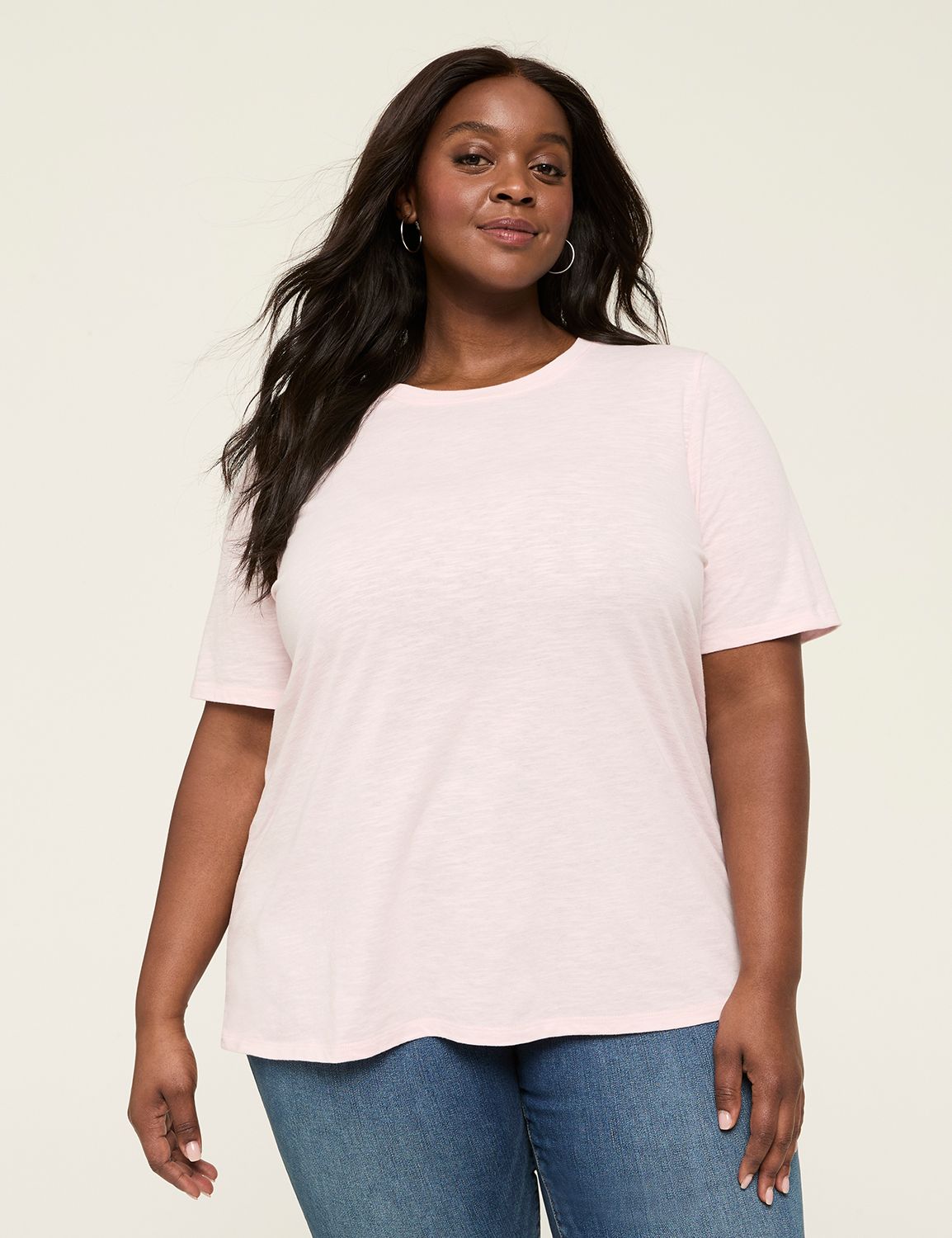 Casual Perfect Sleeve Crew Neck Tee Product Image 1