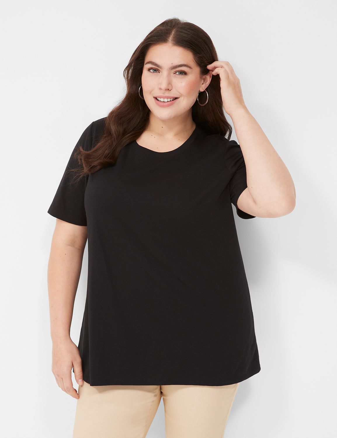 Casual Perfect Sleeve Crew Neck Tee LaneBryant