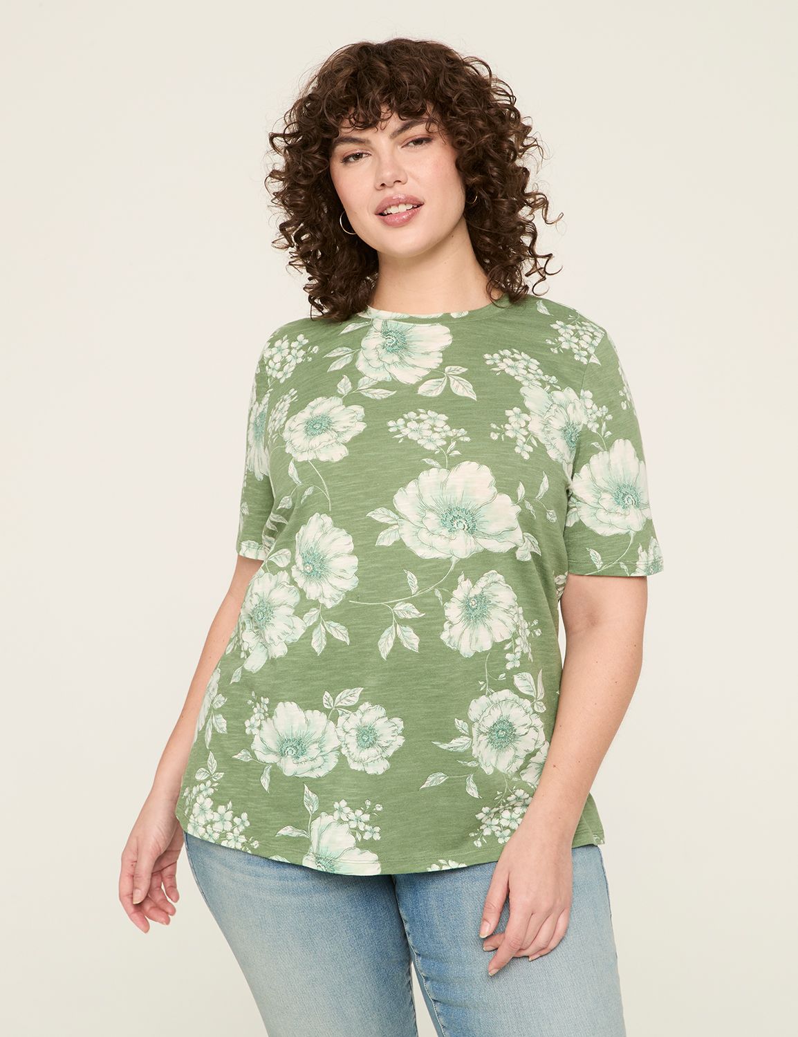 Casual Perfect Sleeve Crew Neck Tee Product Image 1