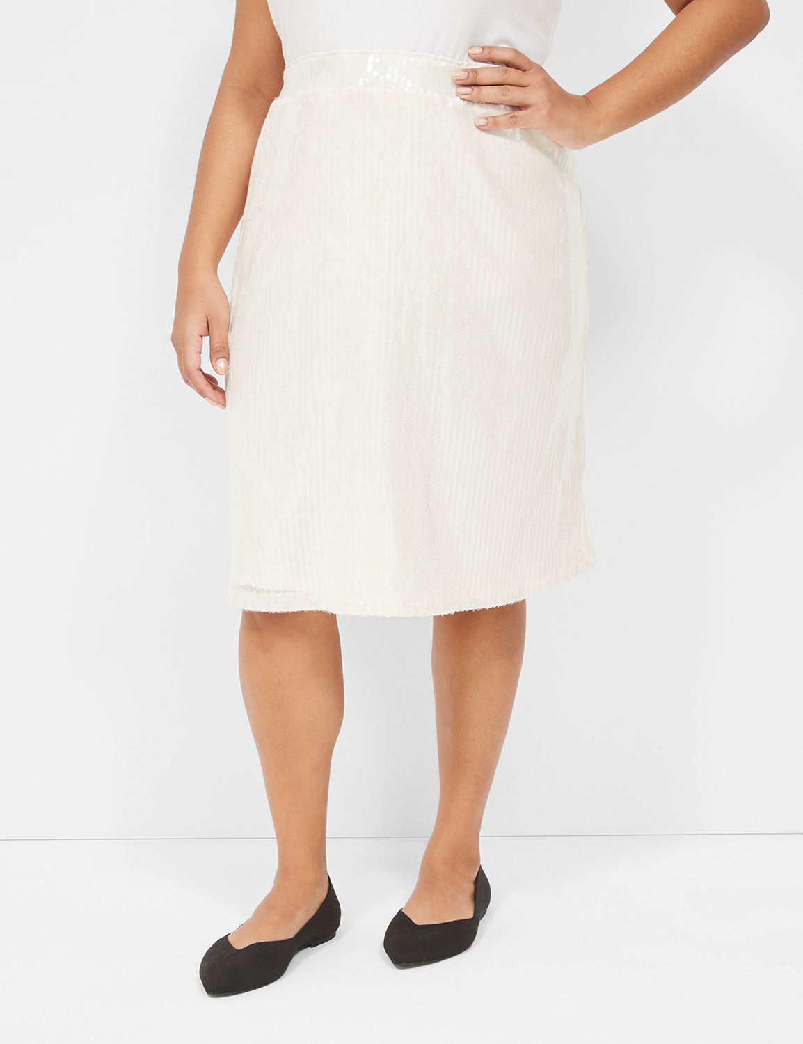 Sequined Fit and Flare Skirt 113945 | LaneBryant