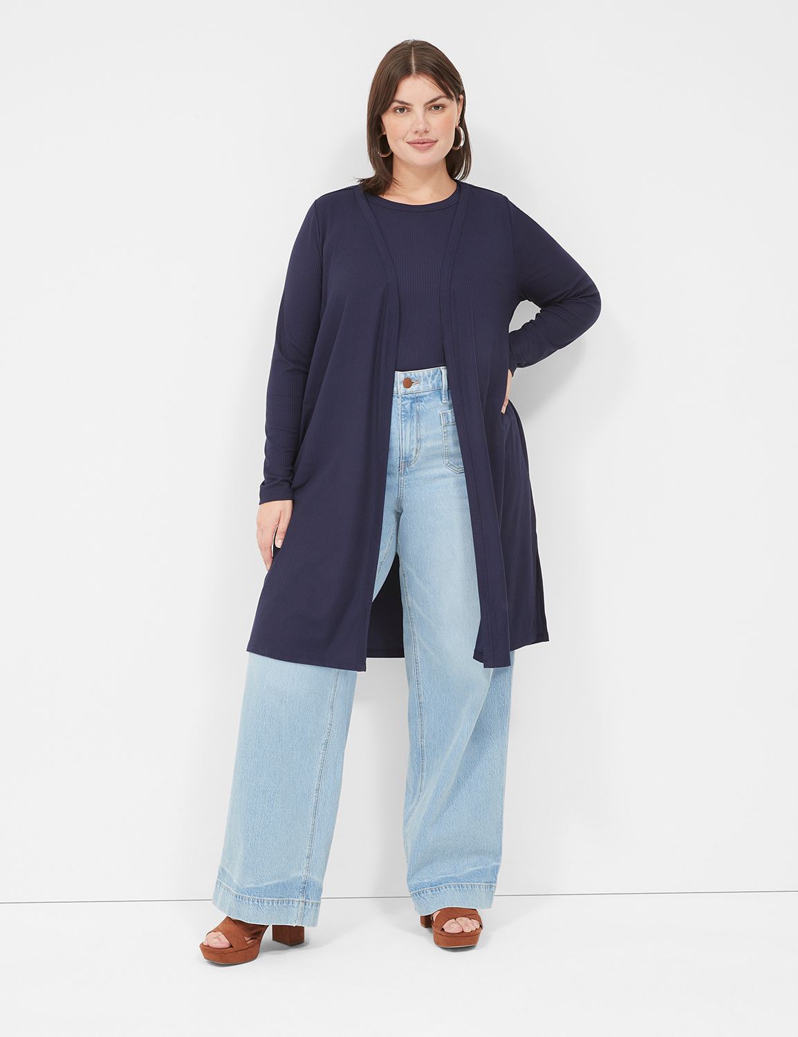 WV Long Sleeve Open Front Over Piec | LaneBryant