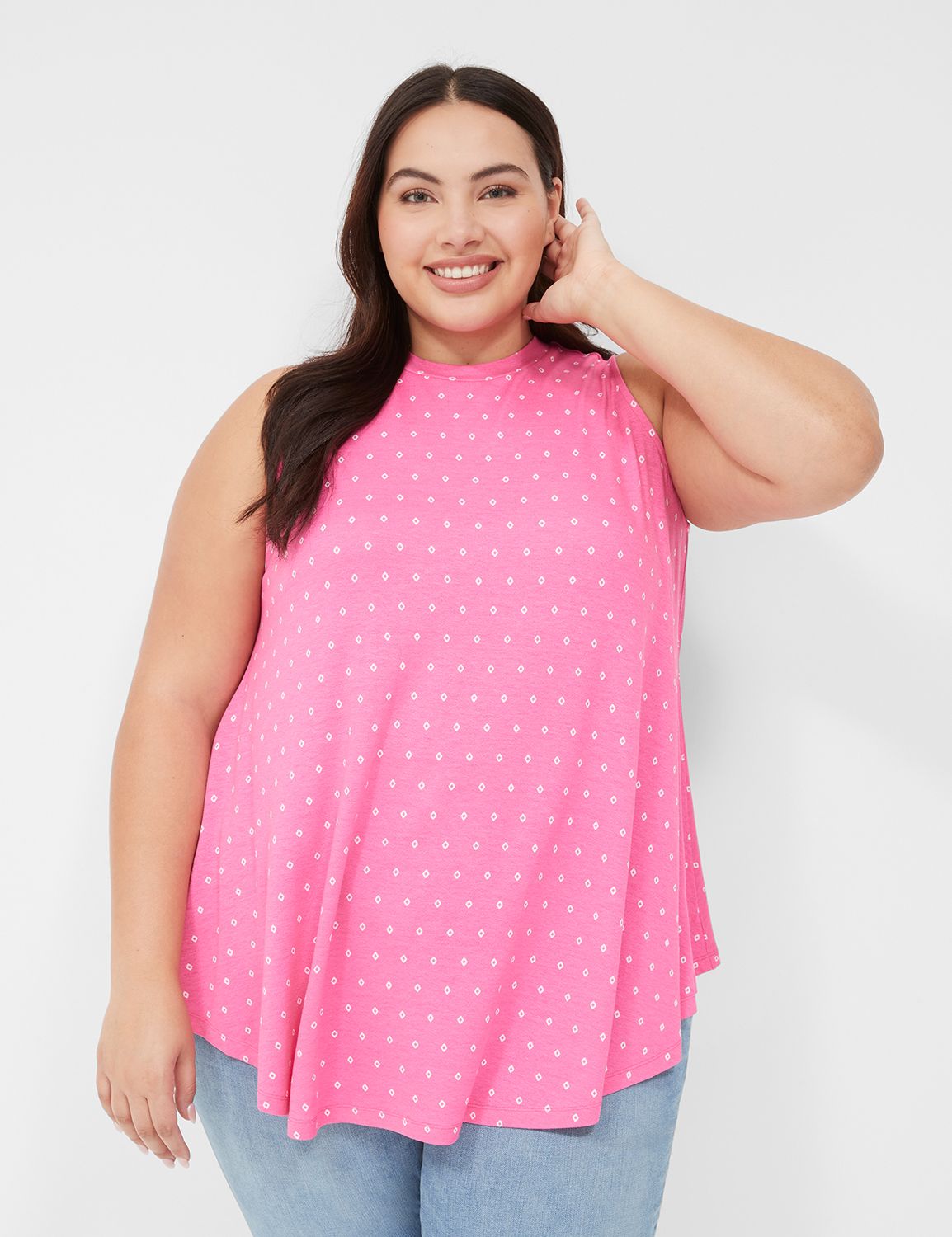 High Neck Tunic, Pink Bow Lace main image 1