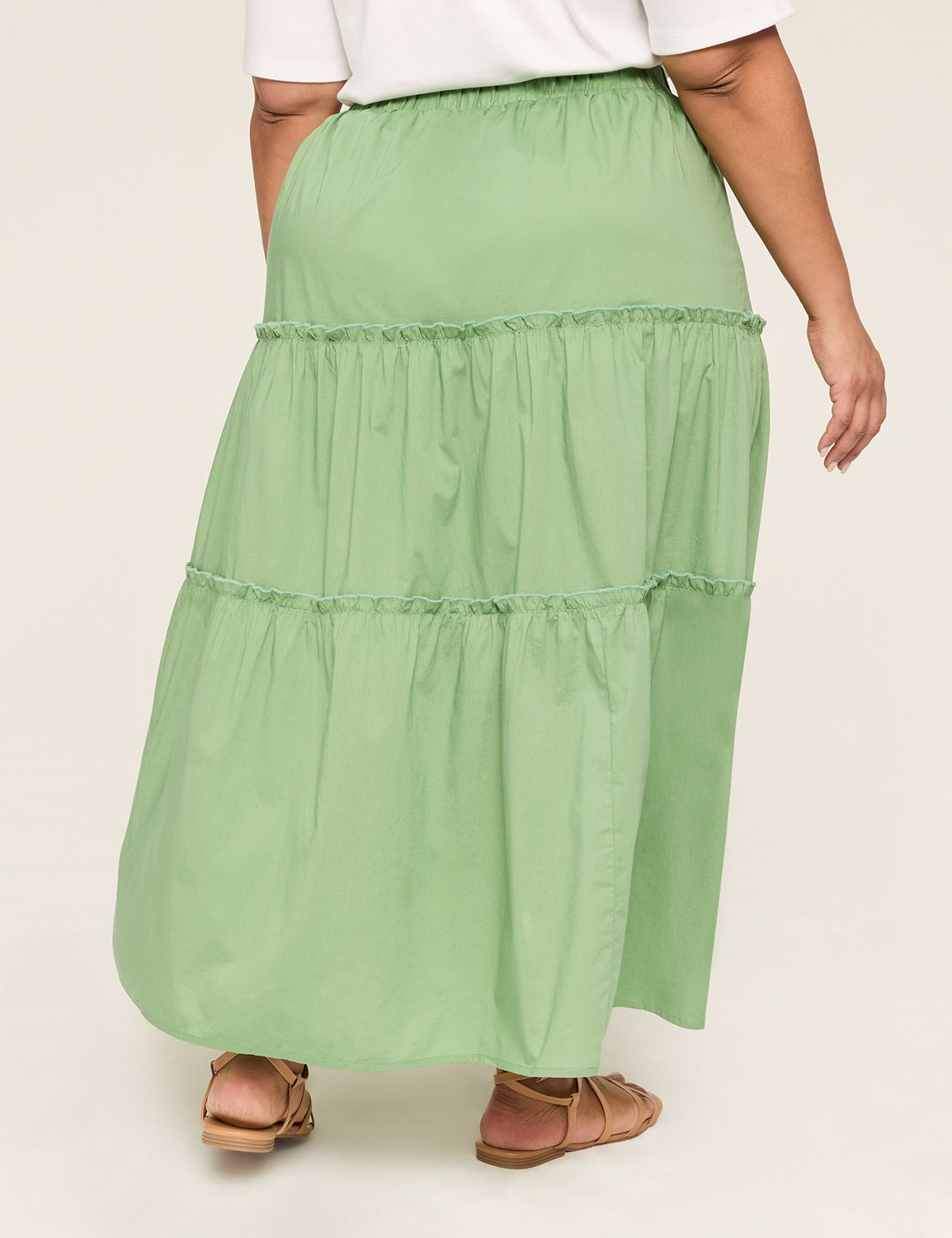 Poplin Tiered Maxi Skirt | LaneBryant