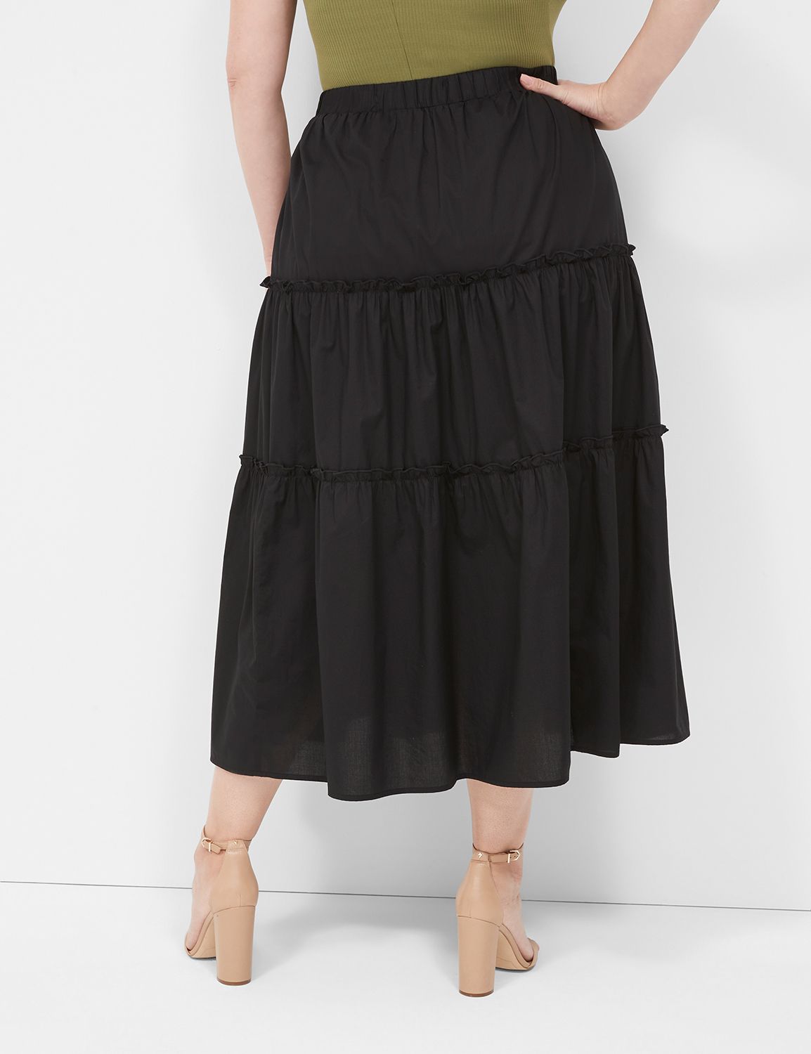 Poplin Tiered Maxi Skirt 1139479 | LaneBryant