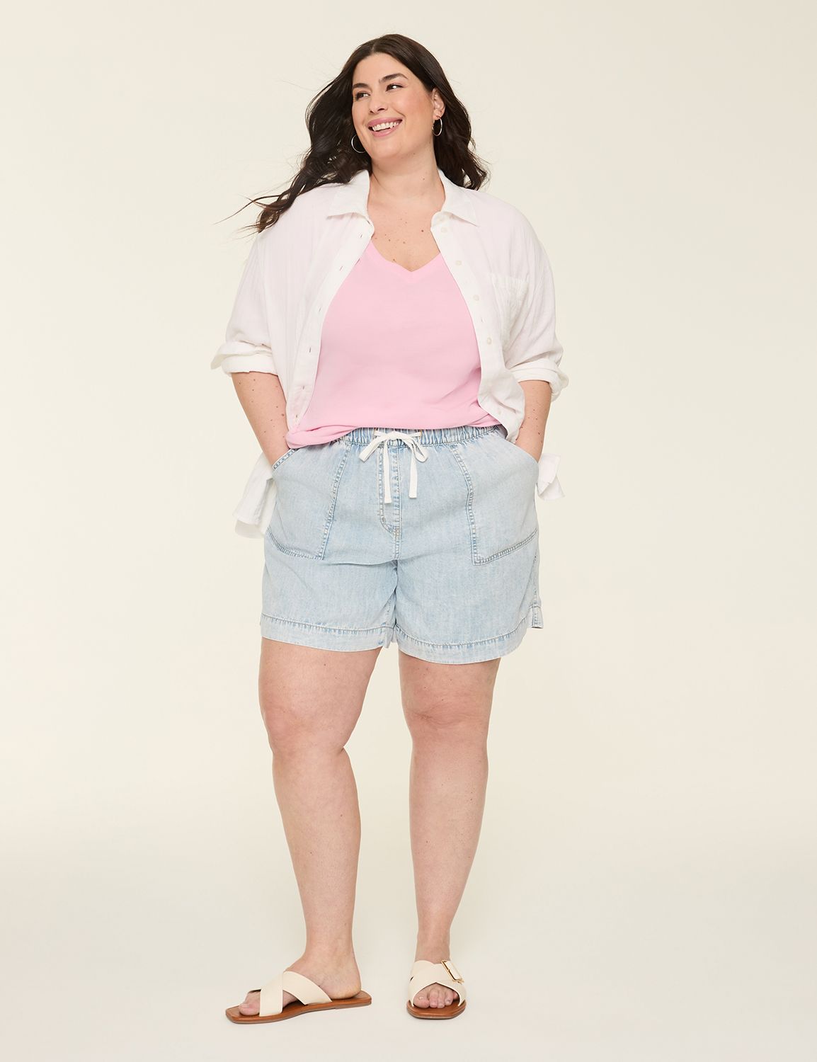 Classic Perfect Sleeve V Neck Tee S Product Image 3
