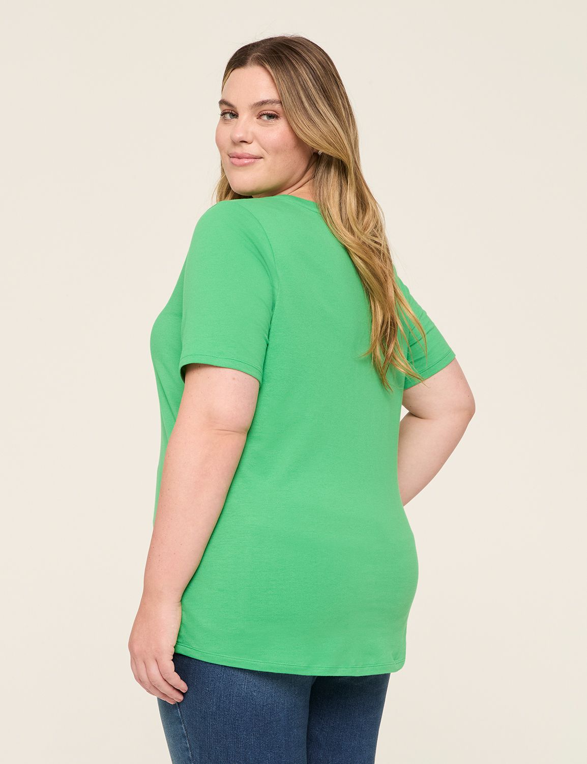 Classic Perfect Sleeve V Neck Tee S Product Image 2
