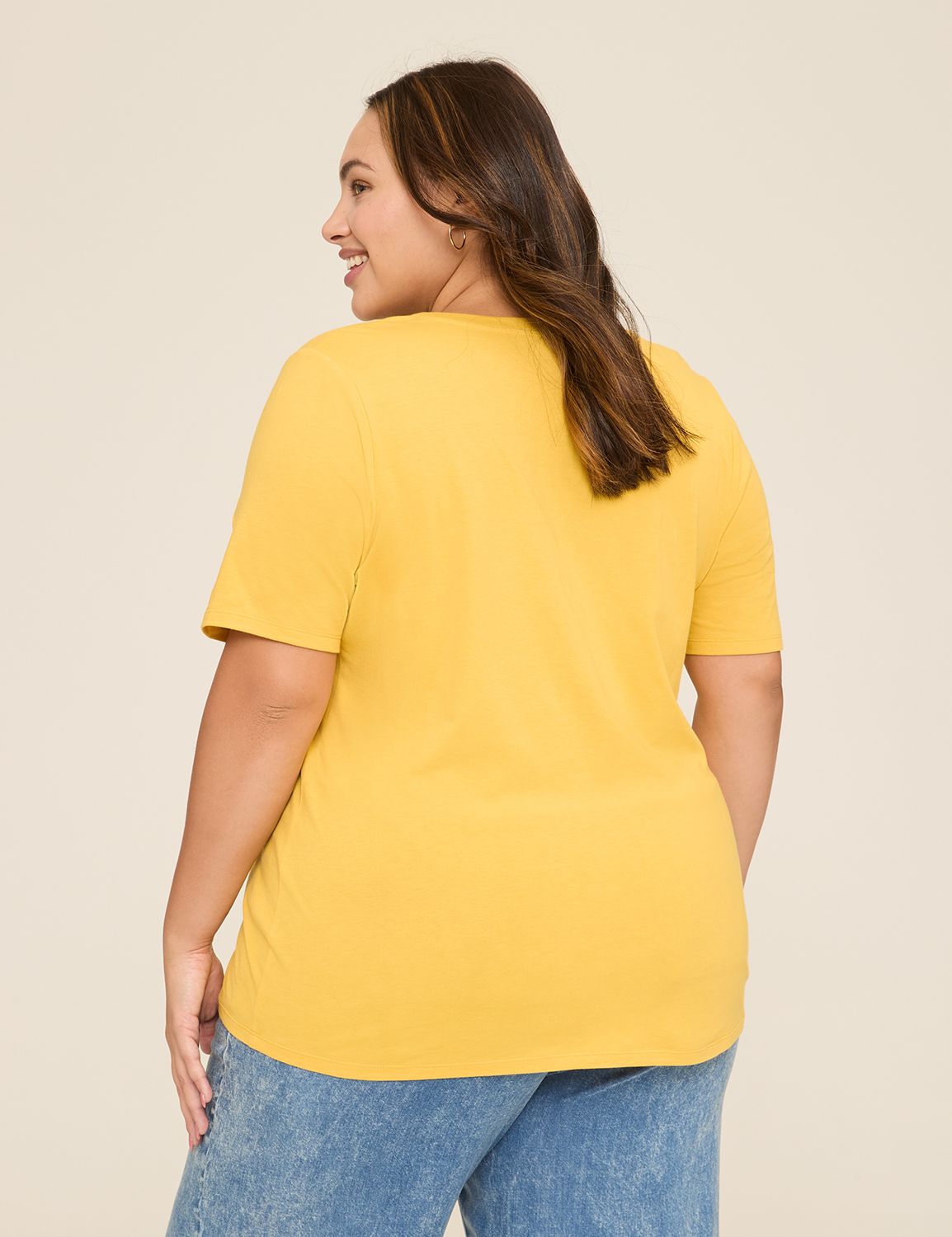Classic Perfect Sleeve V Neck Tee S Product Image 2