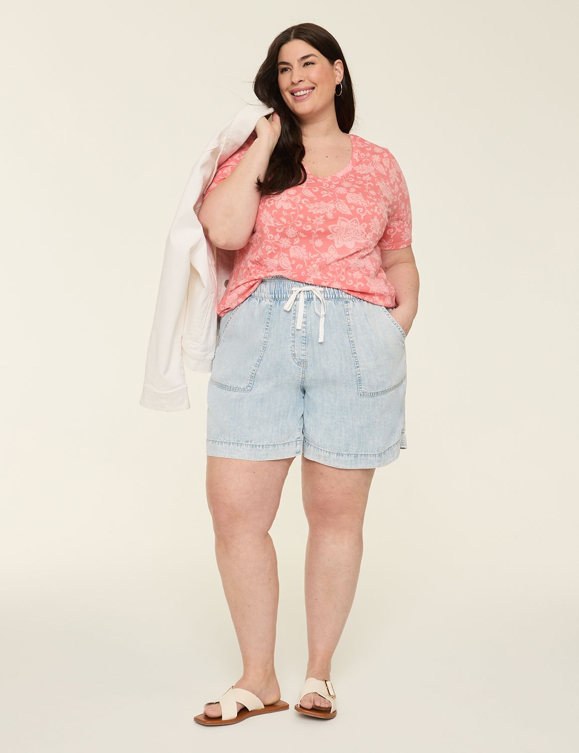 Classic Perfect Sleeve V Neck Tee S Product Image 3