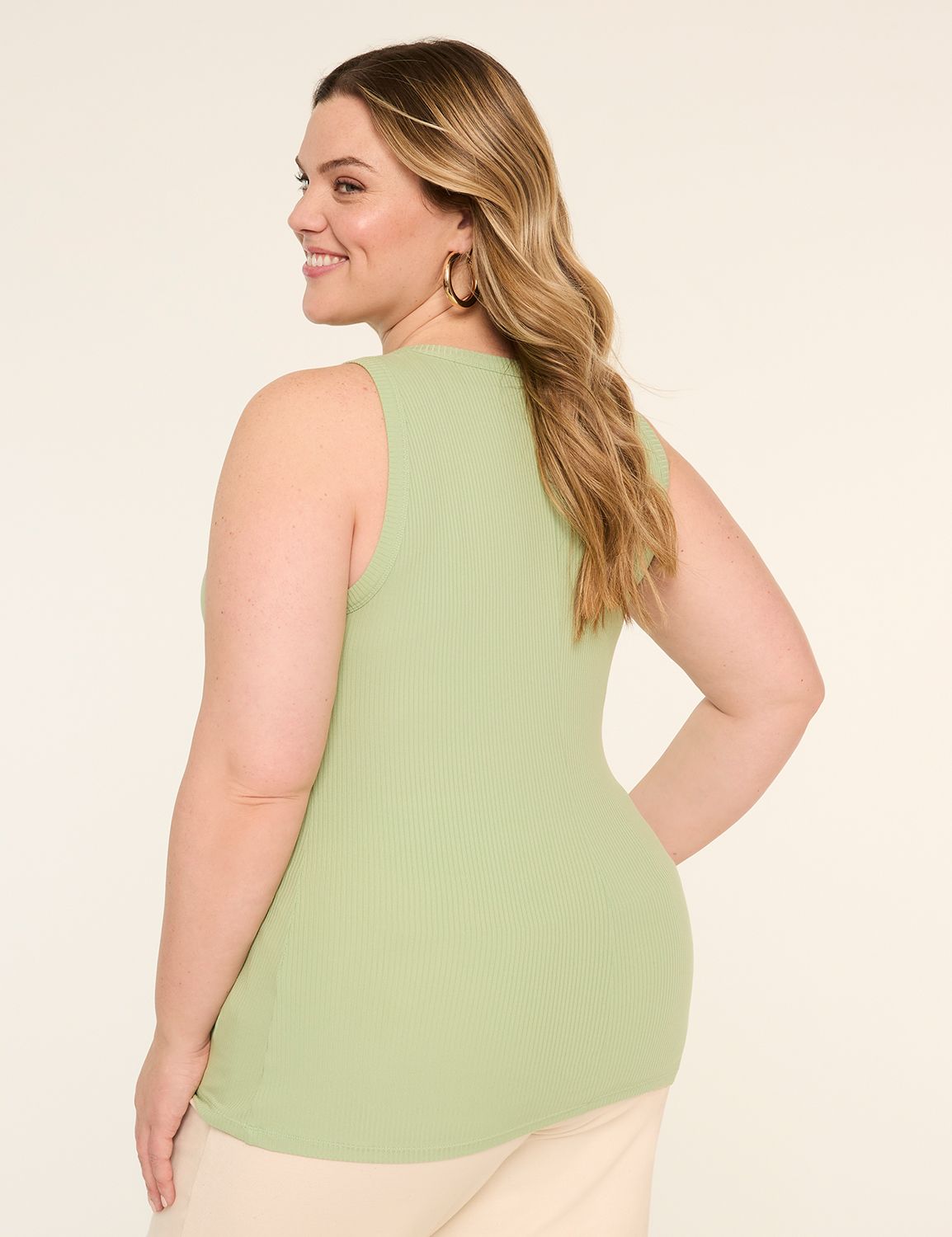 High-Neck Rib Tank