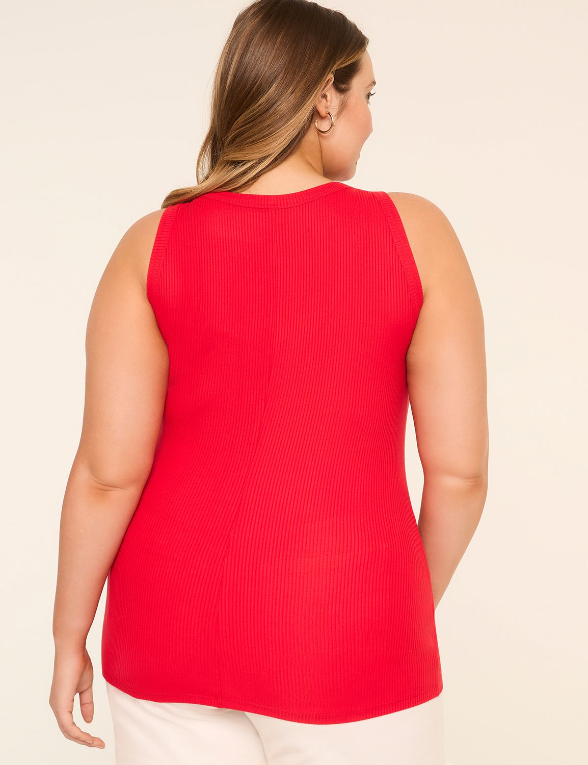 High-Neck Rib Tank