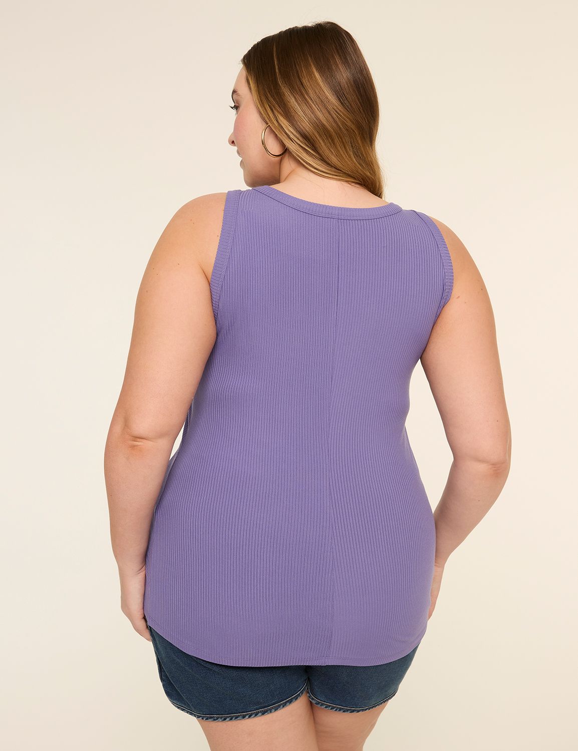 High-Neck Rib Tank