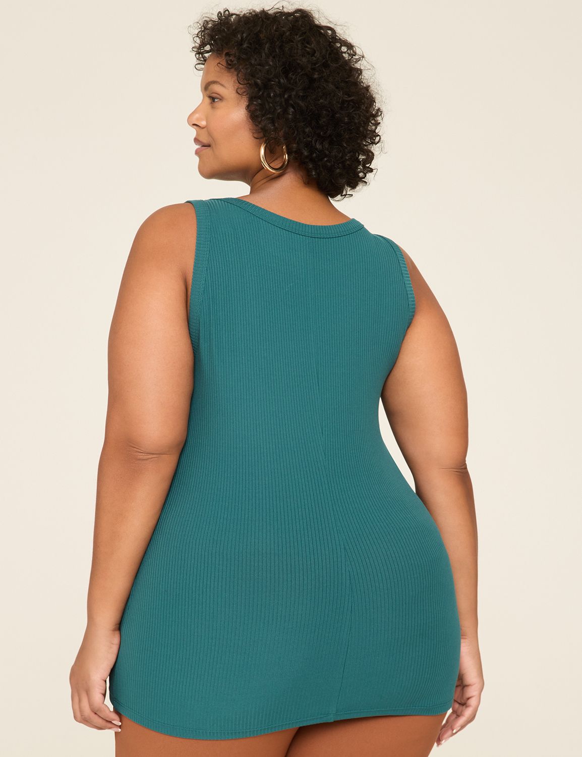 High-Neck Rib Tank | LaneBryant