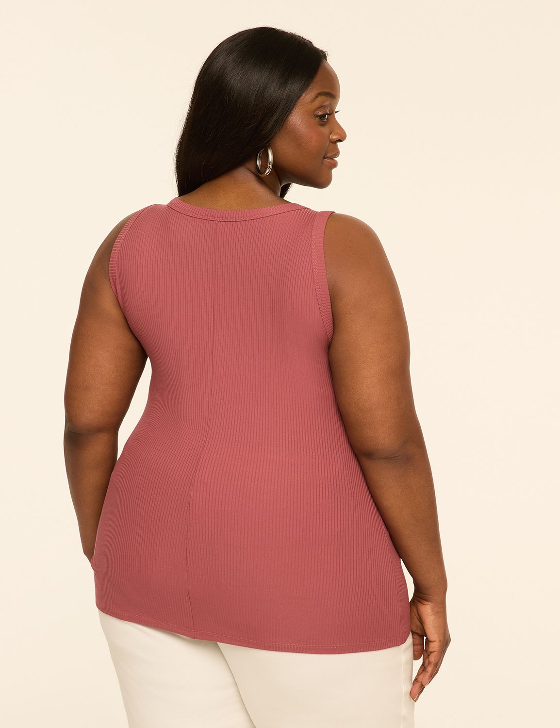 High-Neck Rib Tank