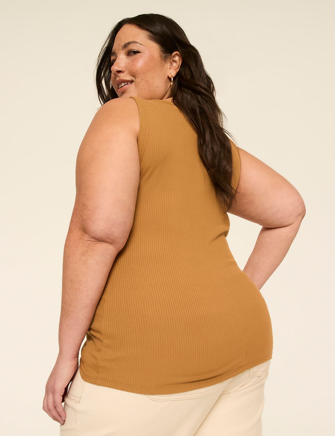 High-Neck Rib Tank