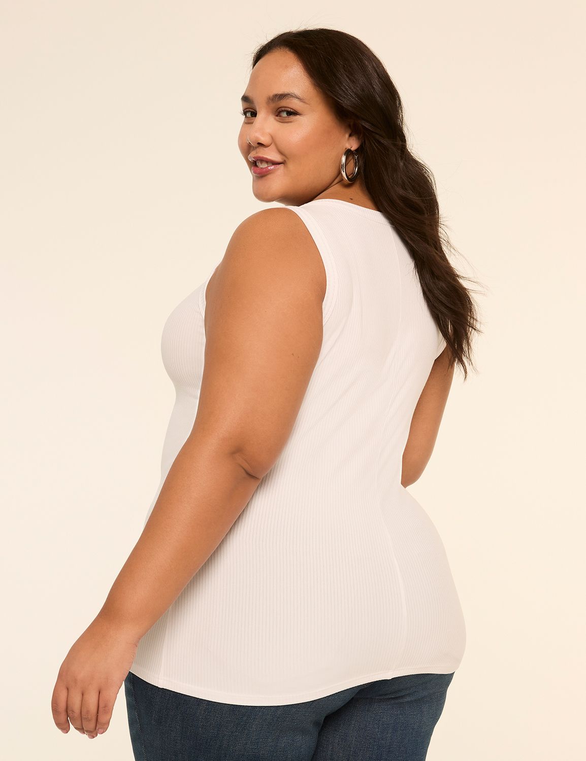 High-Neck Rib Tank