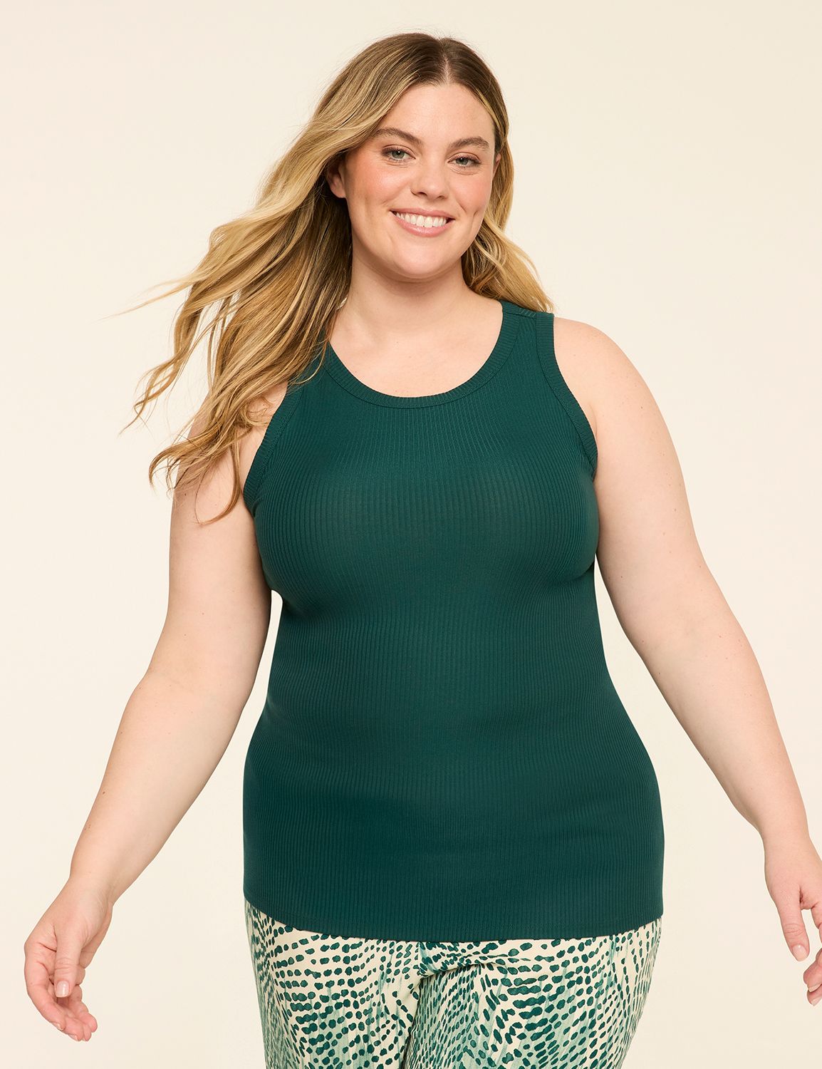 High-Neck Rib Tank