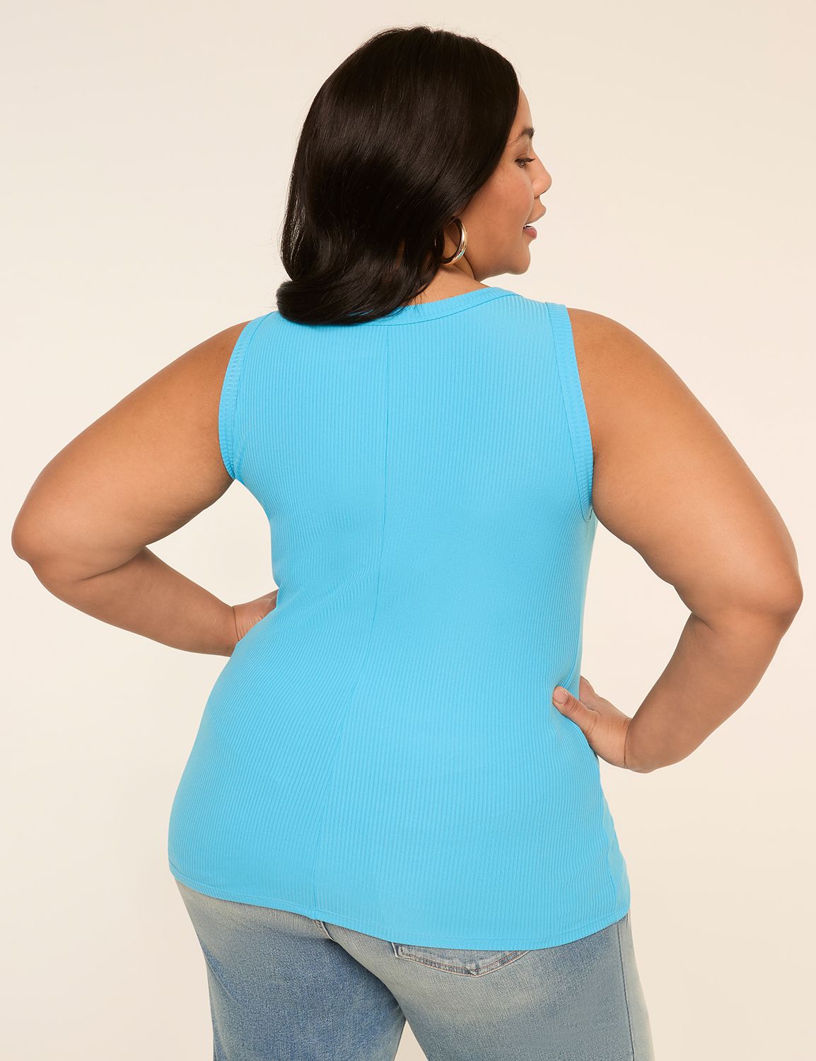 High-Neck Rib Tank