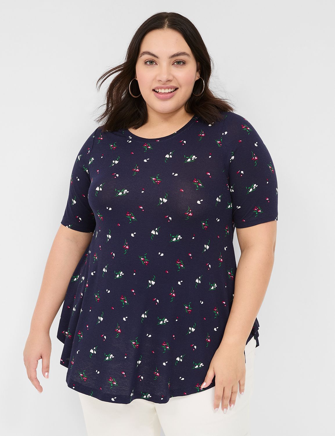 Max Swing Perfect Sleeve Crew-Neck Tee | LaneBryant
