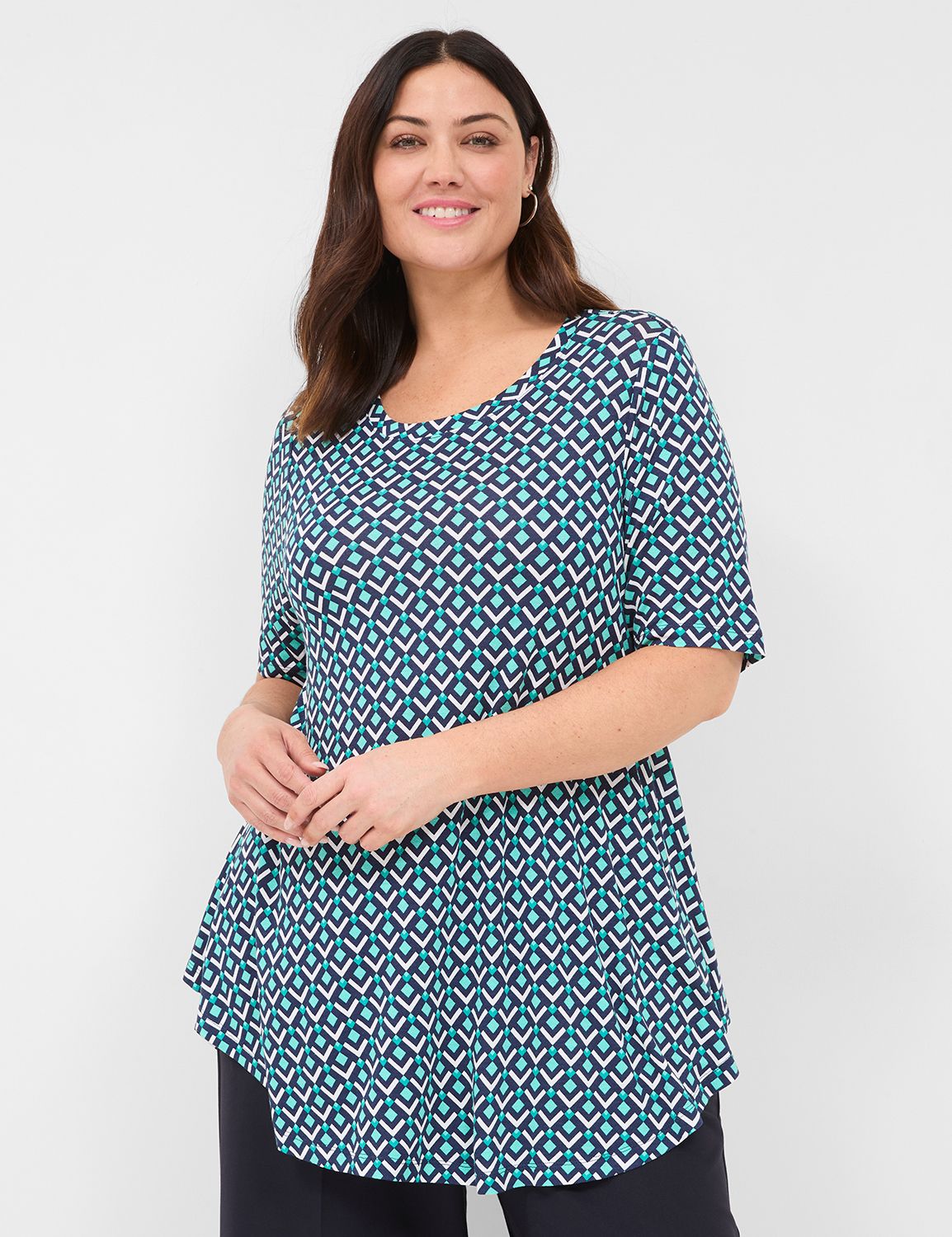 Max Swing Perfect Sleeve Crew-Neck Tee | LaneBryant