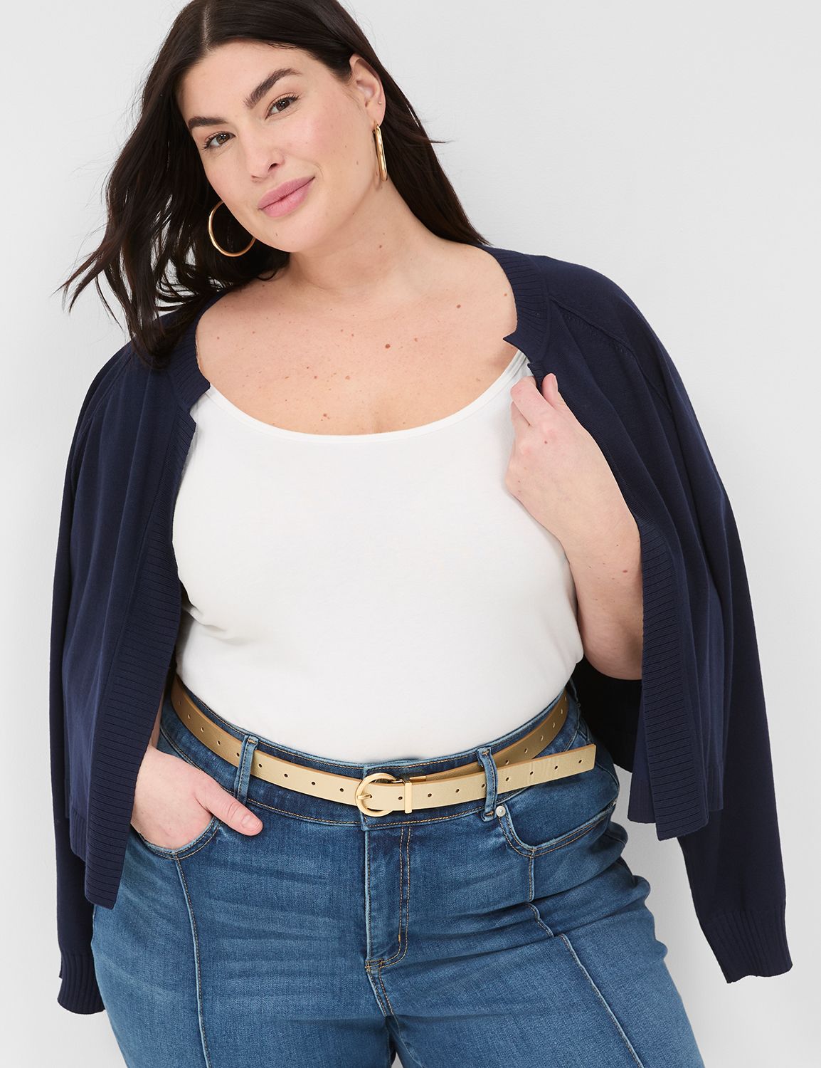 Lane Bryant Tan and Gold Women\'s Belt 404904_0000005237_alt1?$  main image 2