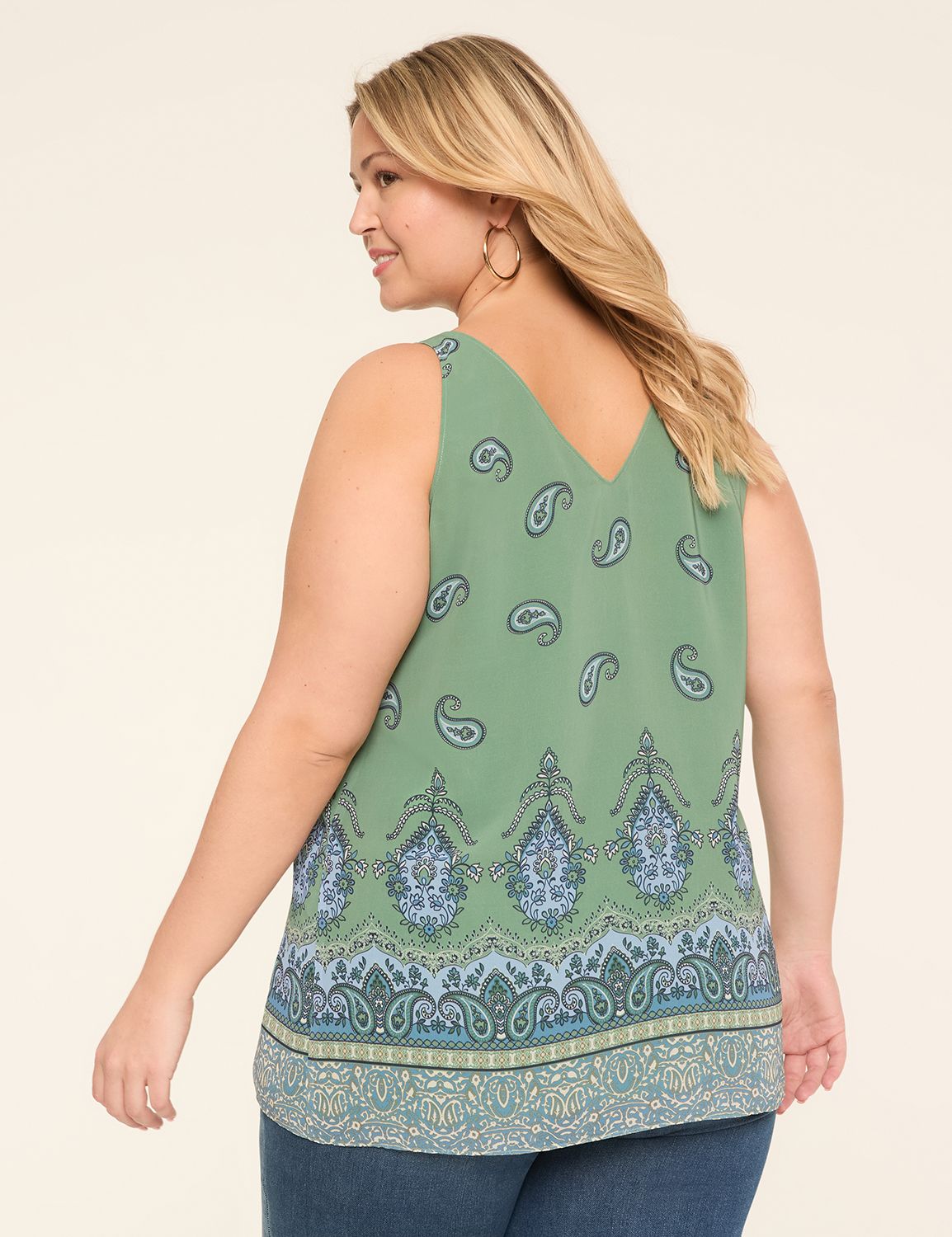 Sleeveless V Neck Swing Single Layer Tank