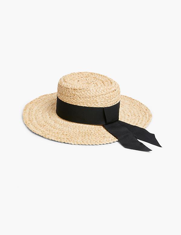 Straw Fedora Hat With Adjustable Interior Tie