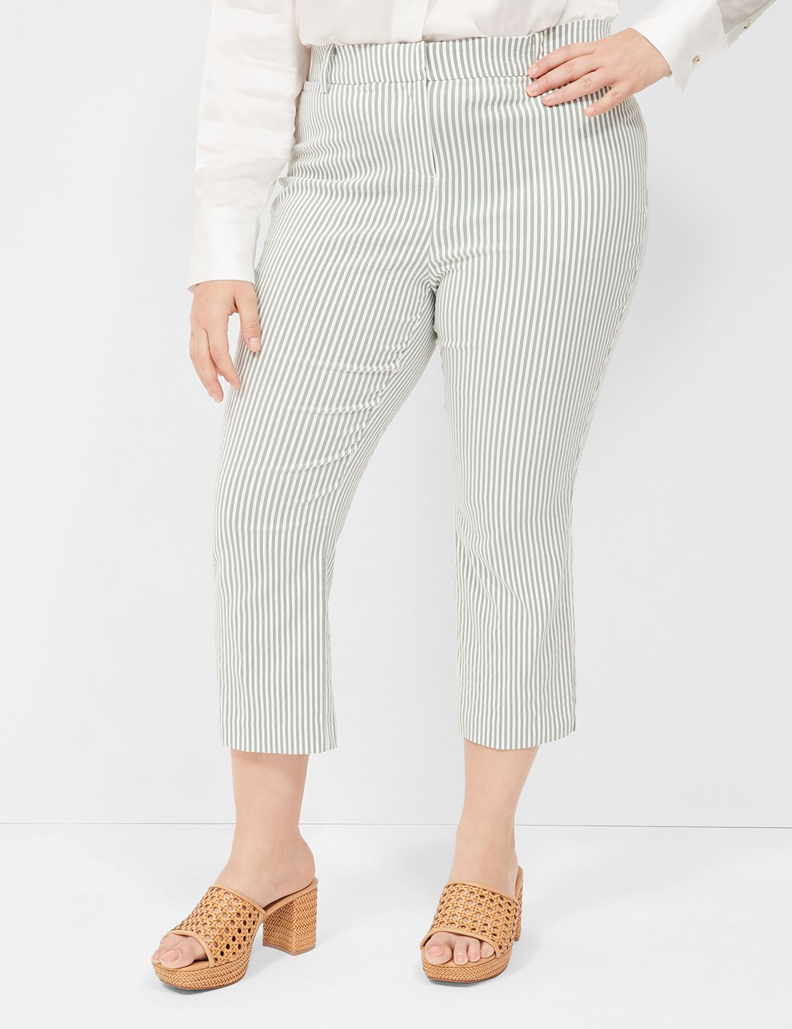 Plus Size Stretch Gingham Capri Pant, Sizes 12-30