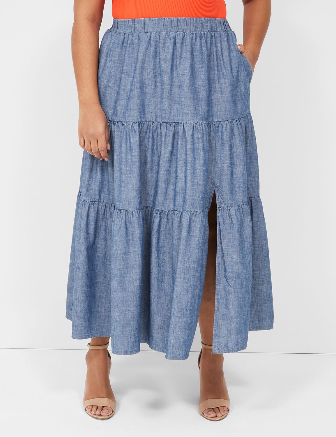 Chambray Maxi Skirt | LaneBryant