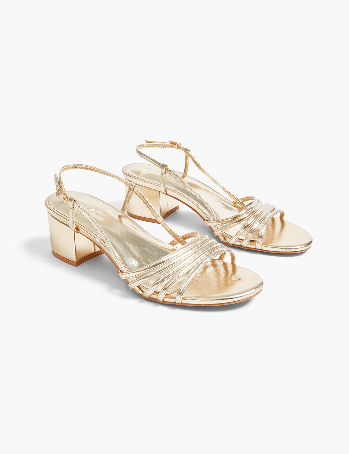 Dream Cloud Metallic Strappy Low Block Heel