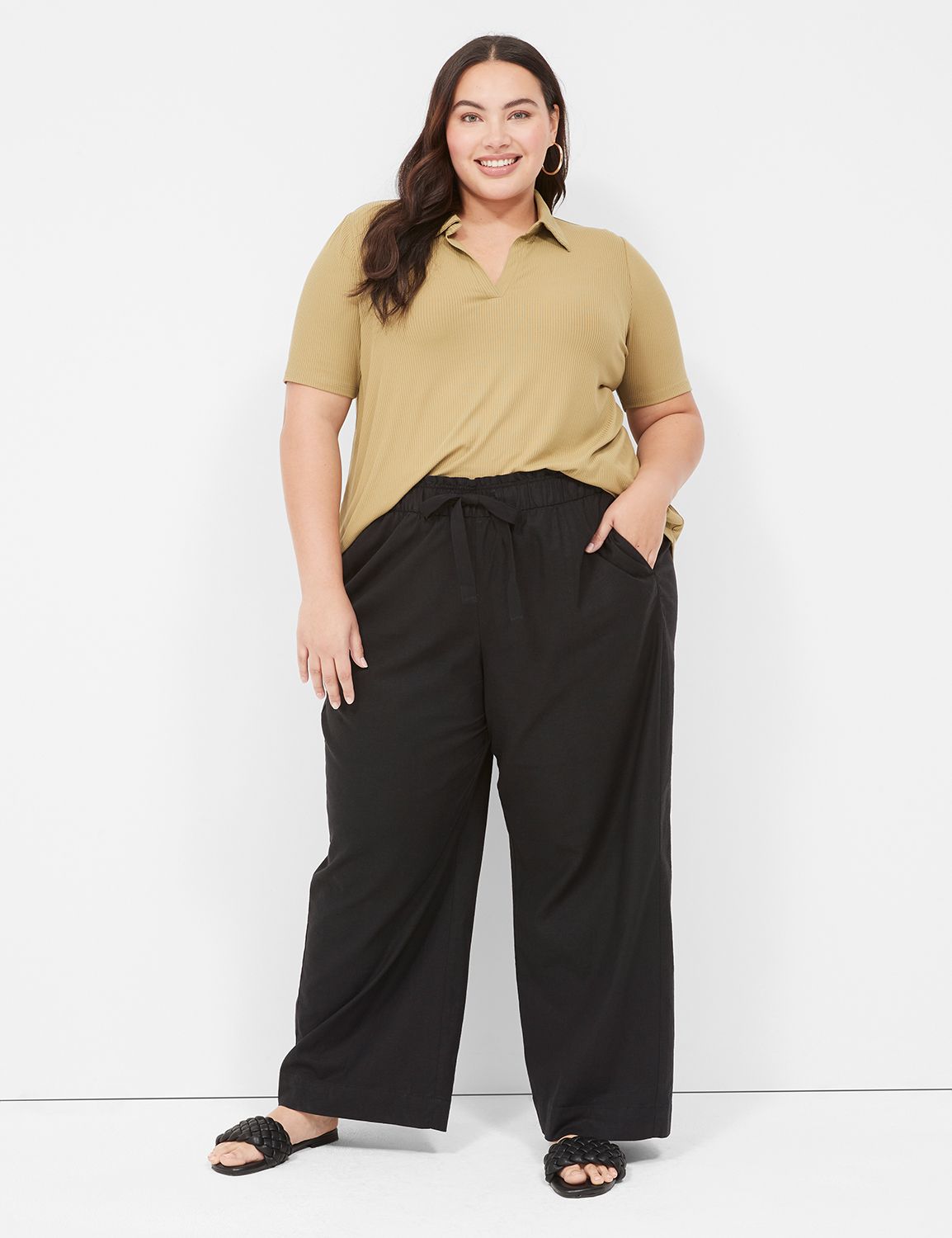 Linen Wide Leg Pant LaneBryant