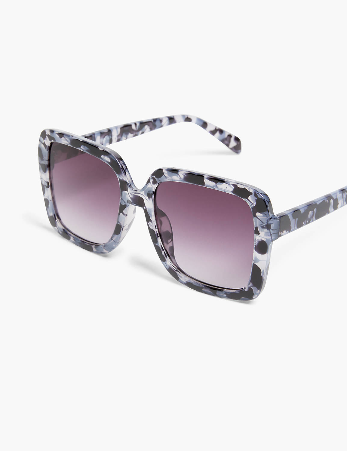 Black and Grey Tort Square Sunglass Product Image 1