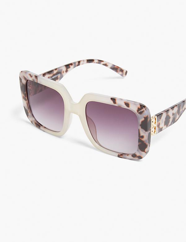 Colorblock Milky Oversized Square Sunglasses