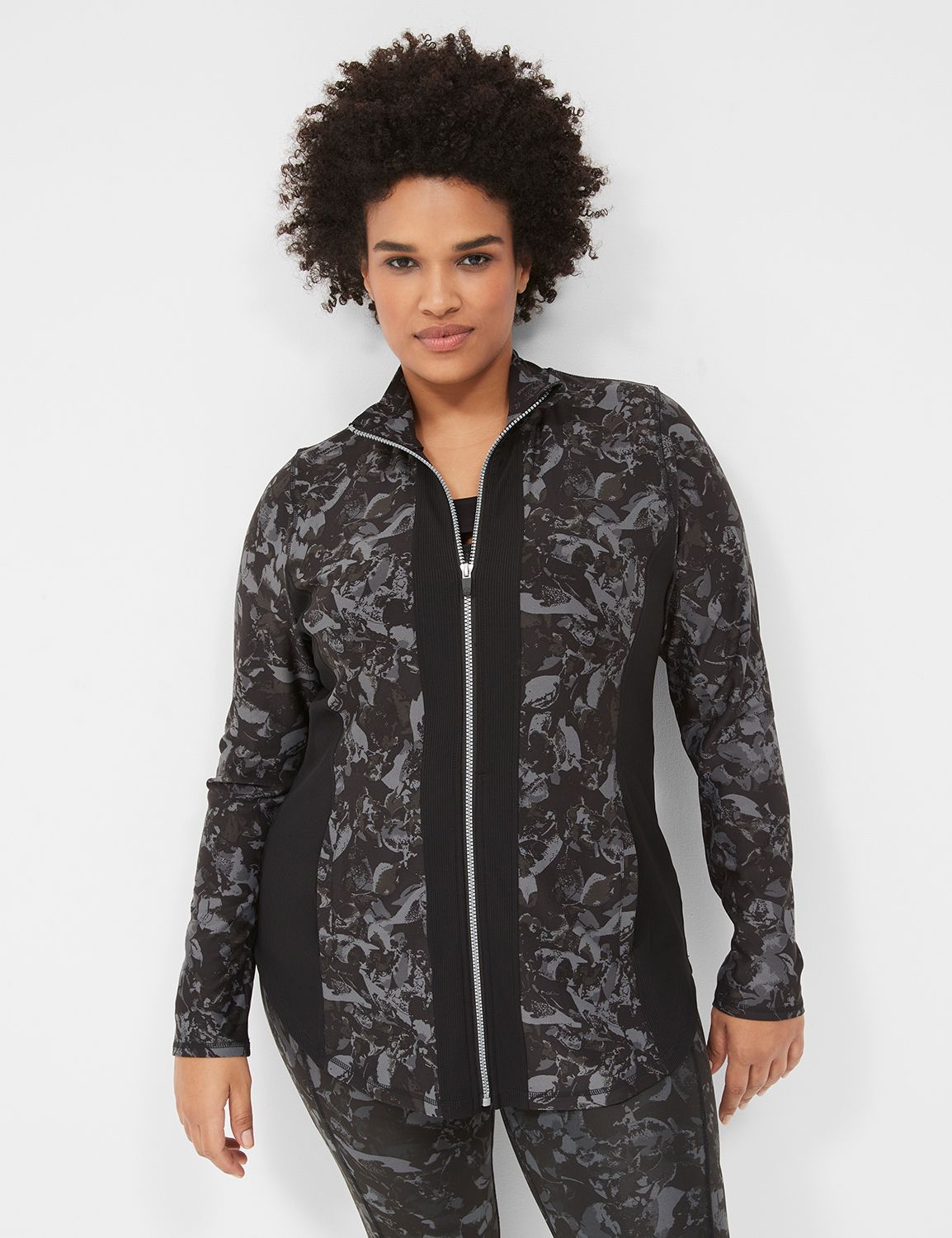 Long Sleeve Zip Front Wicking w/ Ri Product Image 1