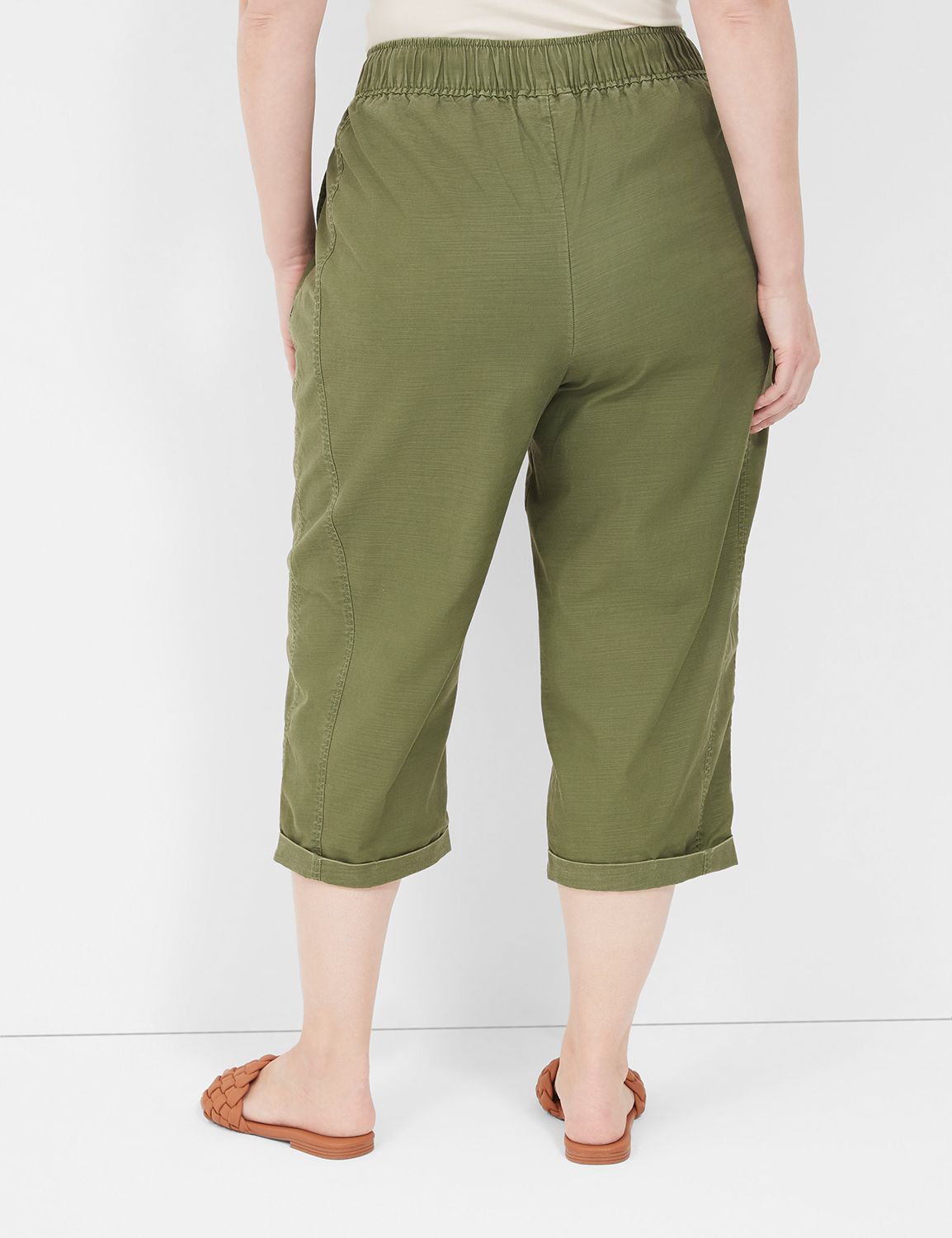 Cotton Linen Capri Pants for Women Drawstrinng Elastic Waist Knee Length  Bermuda Shorts Plus Size Wide Leg Yoga Cropped Pants