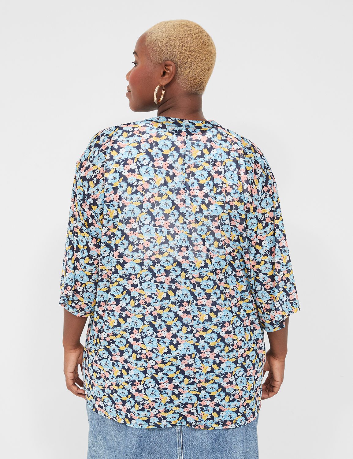 Casual Kimono Sleeve Open Front Ove Product Image 2
