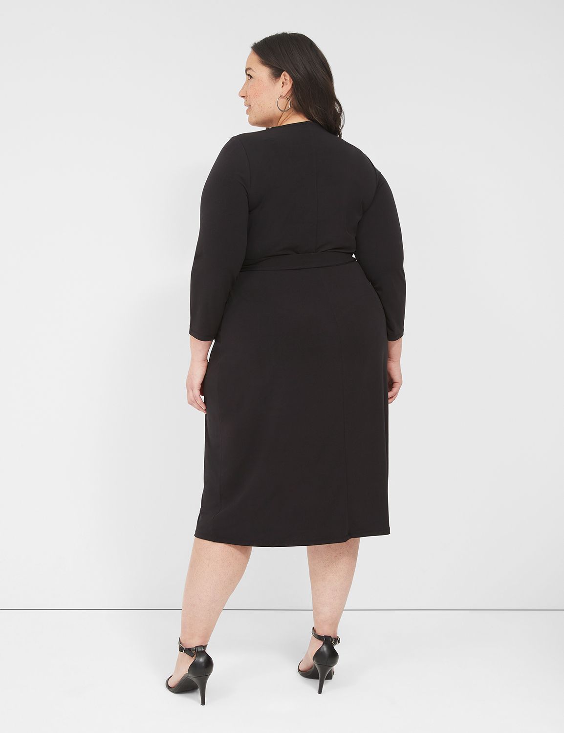 Three Quarter Sleeve Collarless Wra Product Image 2