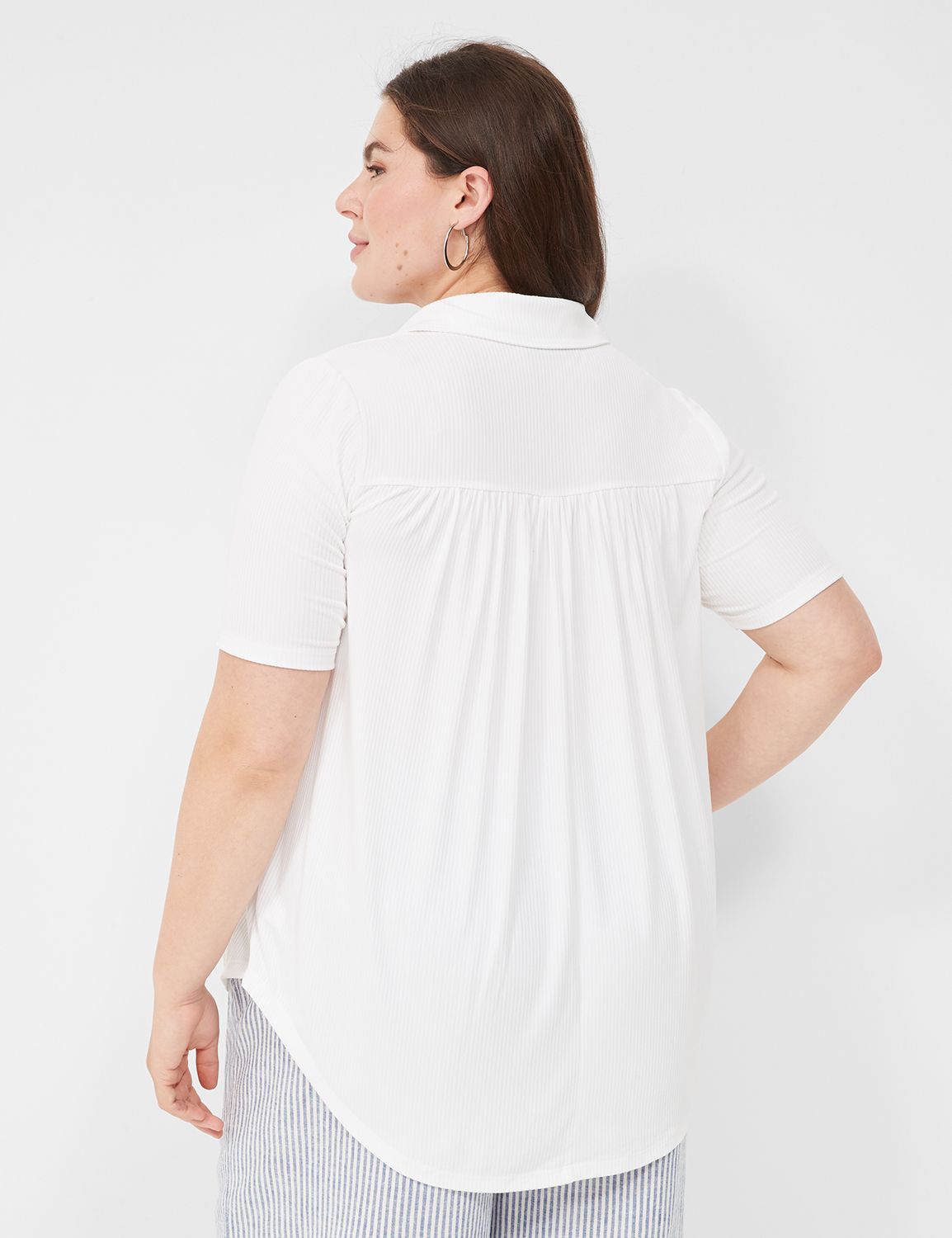 Mixed Stitch Elbow Sleeve Polo main image 1