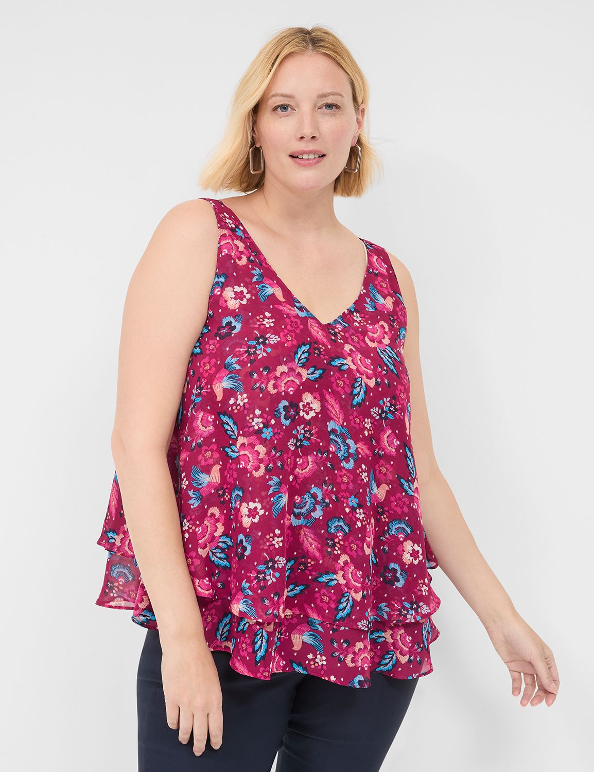 Swing Double-Layer Chiffon Tank