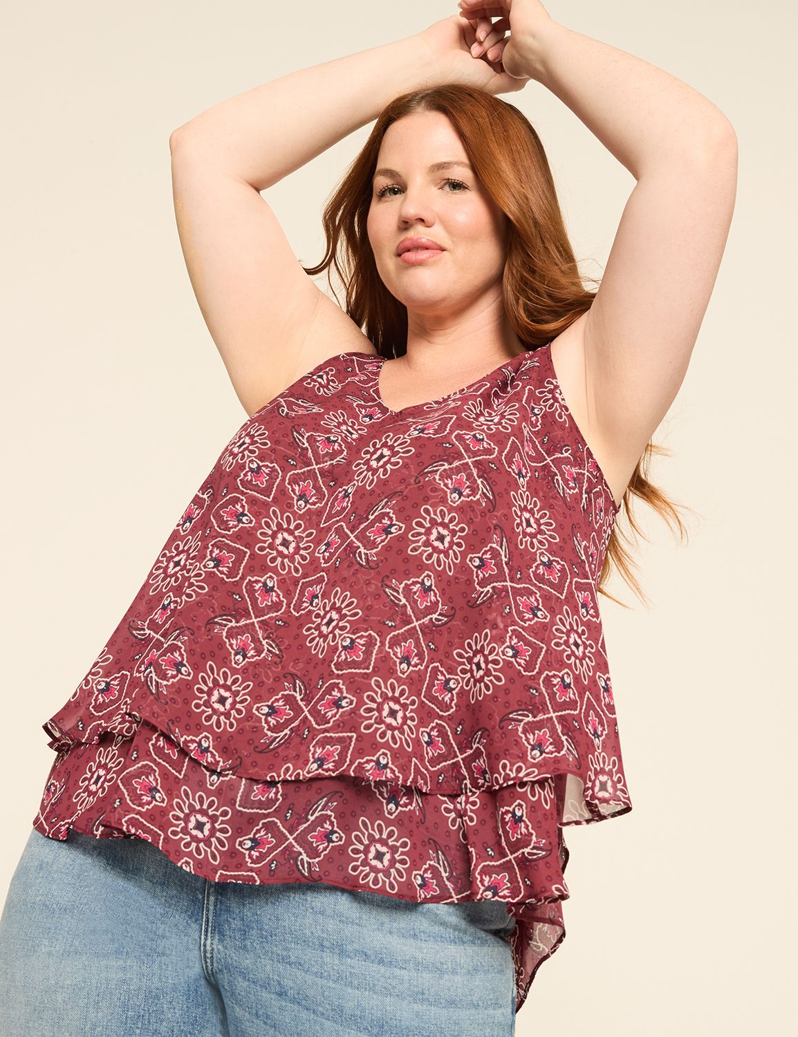 Swing Double-Layer Chiffon Tank | LaneBryant