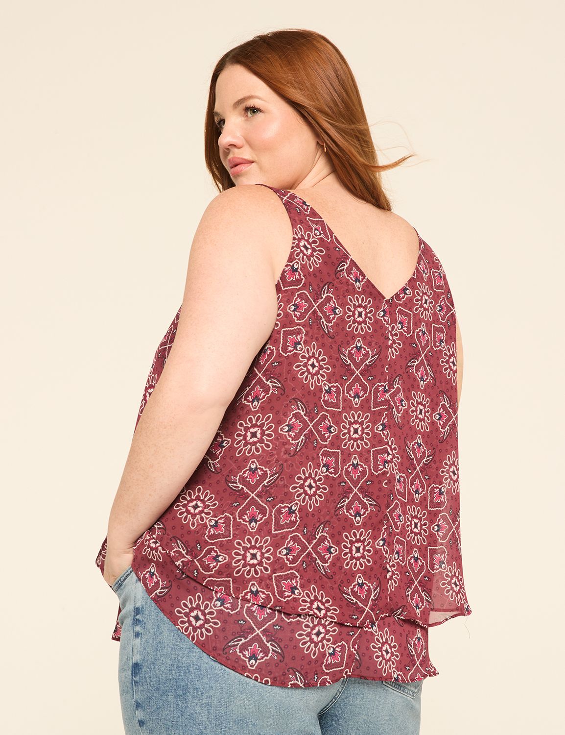 Swing Double-Layer Chiffon Tank | LaneBryant