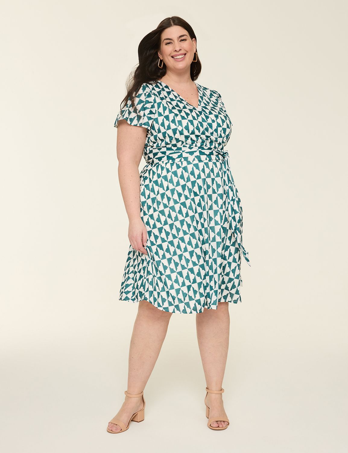 Short Flutter Sleeve Surplice Lena | LaneBryant