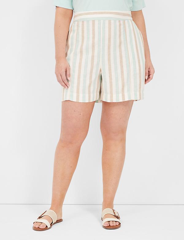 Pull-On Linen Stripe Short