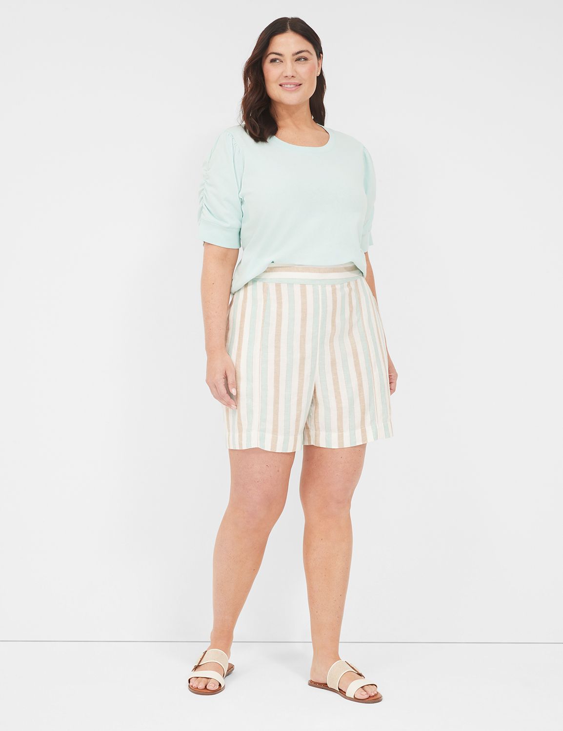 The Softest Short - LINEN STRIPE - Product Image 3