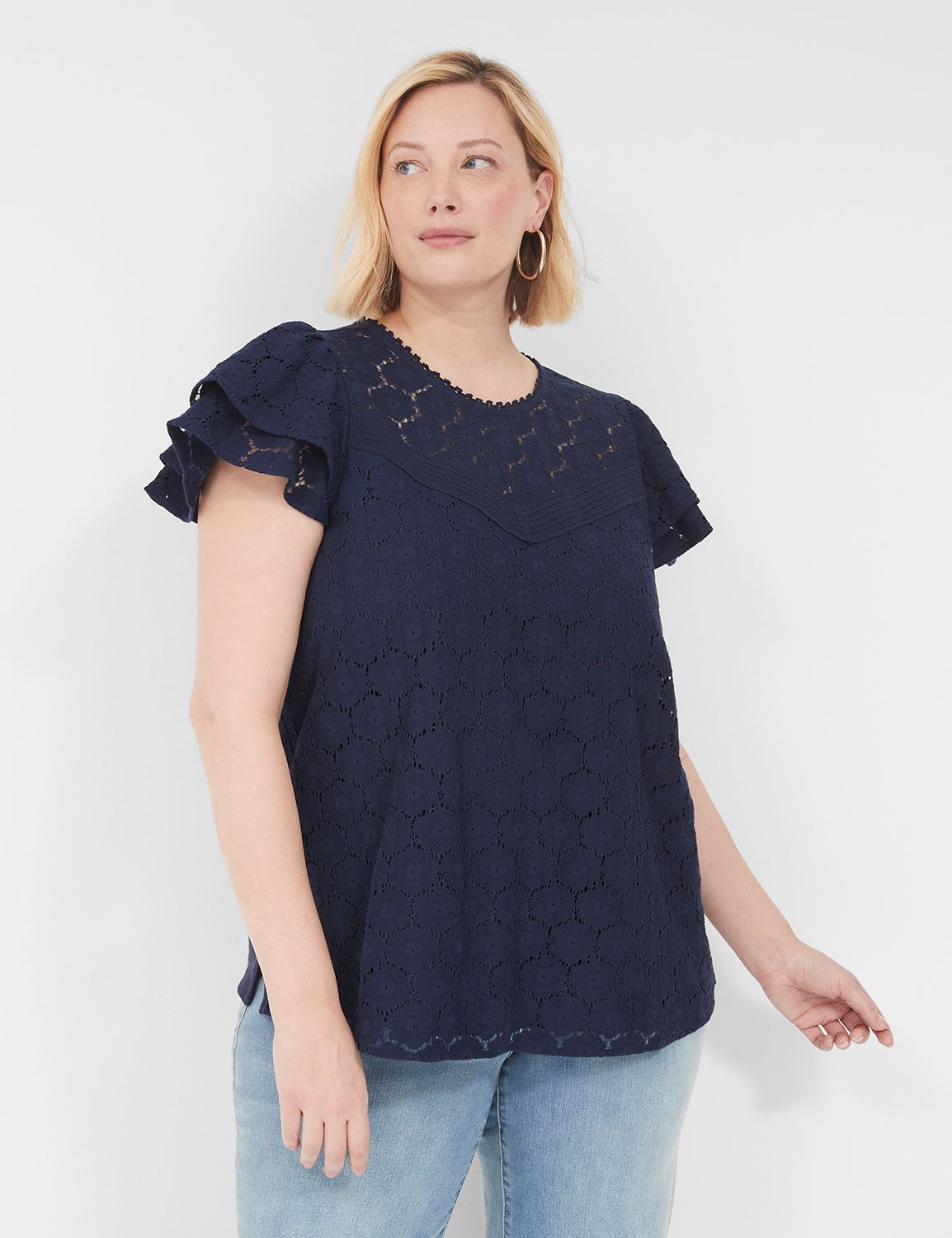 Baylor Flutter Sleeve Crew Neck Shift Dress