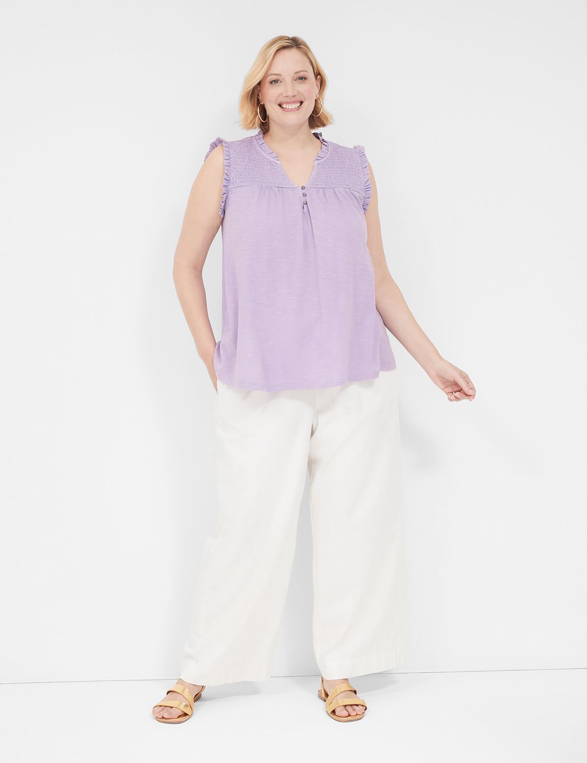 Swing Sleeveless Ruffle Notch Neck Product Image 3