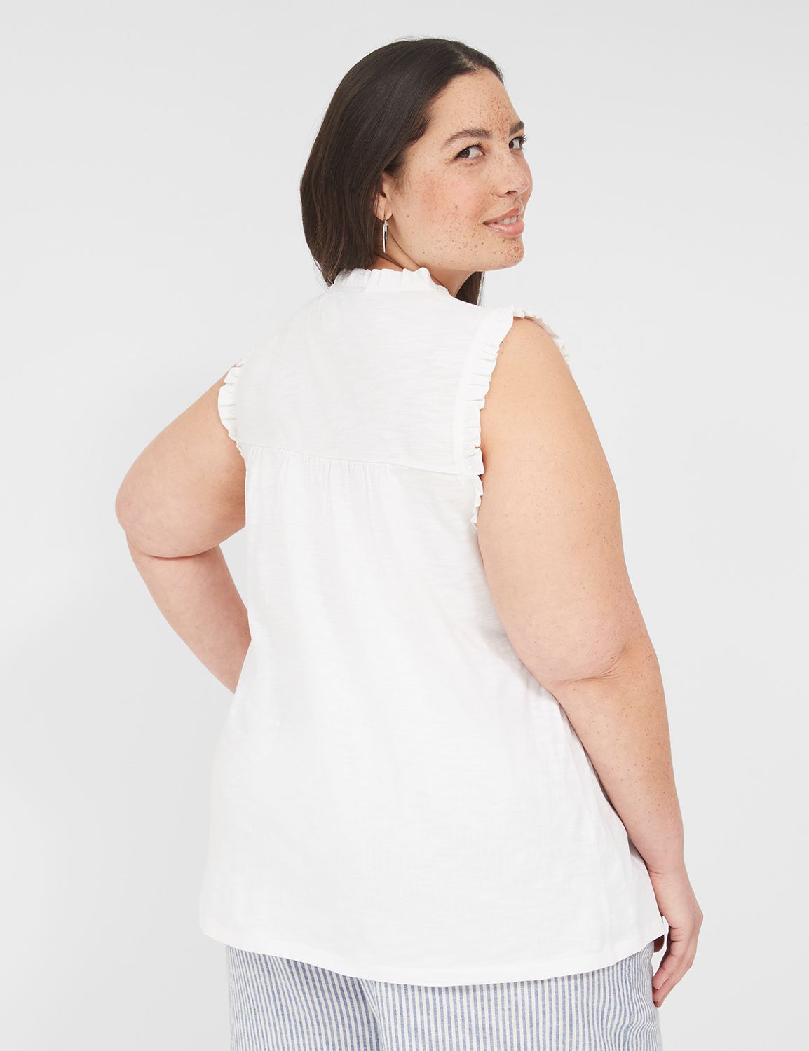 Swing Sleeveless Ruffle Notch Neck Product Image 2