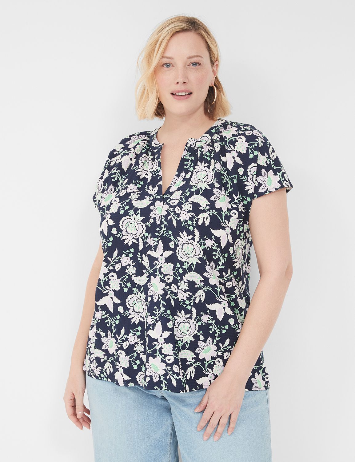 Swing Dolman Short Sleeve Notch Nec Product Image 1